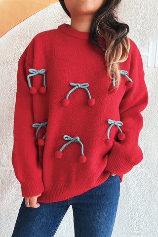 Playful Cherry-Embellished Sweater