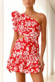 Floral One-Shoulder Dress