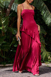 Asymmetrical Pleated Casual Dress