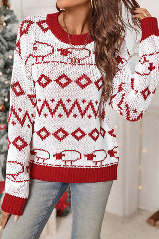Festive Pattern Crewneck Sweater