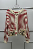 Striped Button-Front Cardigan