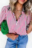 Striped Button-Up Blouse