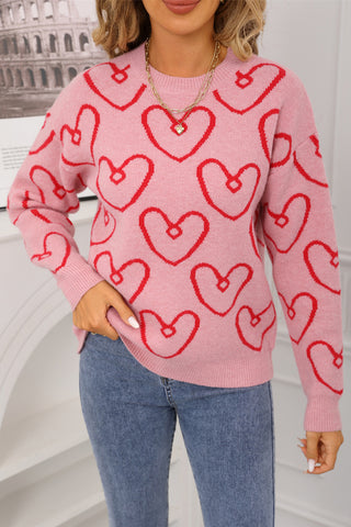 Heart Patterned Sweater