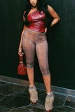 Asymmetric Top and Cropped Pants Set