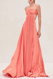 Elegant Pleated Maxi Sundress