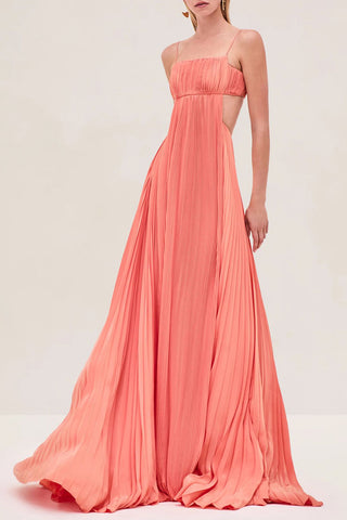 Elegant Pleated Maxi Sundress
