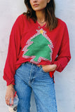 Festive Tree Appliqué Sweatshirt