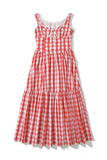 Button-Front Checkered Casual Dress