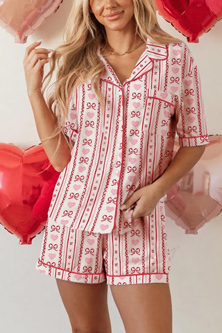 Bow Print Short Pajama Set