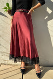 Lace Hem Patchwork  Skirt