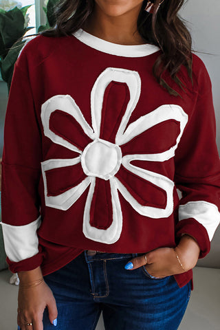 Oversized Floral Design Sweatshirt