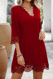 Scalloped Lace Casual Dress