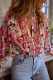 Floral Button-Front Blouse