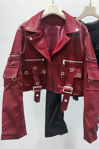 Cropped Belted Pocket Jacket