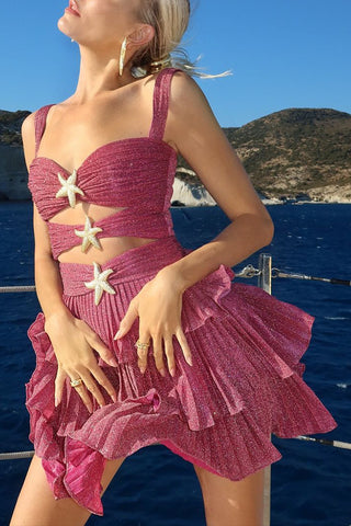 Starfish Embellished Layered Mini Dress
