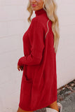 Cozy Tunic Sweater Dress with Pockets