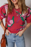 Floral Puff Sleeve Sweater