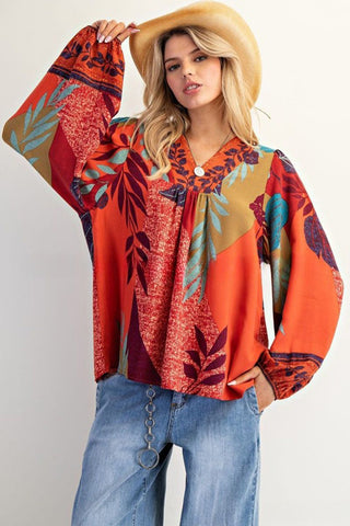 Bohemian Floral Blouse
