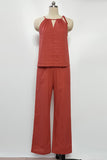 Elegant Halter Wide-Leg Pants Set