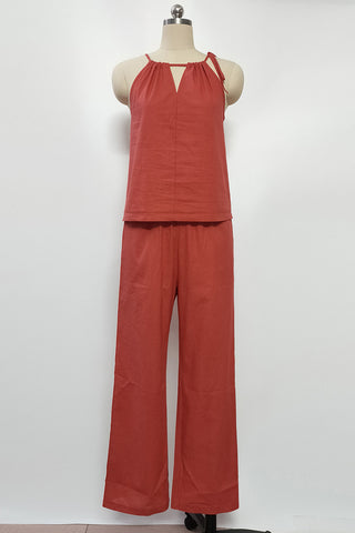 Elegant Halter Wide-Leg Pants Set