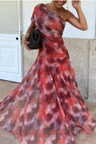 One-Shoulder Flowing Casual Dress