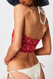 Abstract Print Strapless Tank Top