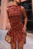 Sleeveless Patterned Casual Dress