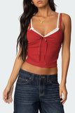 Lace-Trim Bow Accent Camisole