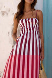 Striped Spaghetti Strap Casual Dress