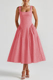 Gingham Sundress with Square Neckline