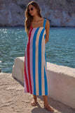 Striped A-Line Casual Dress