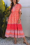 Floral Tied Sleeve Empire Waist Dress