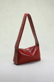 Studded Shoulder Bag with Zipper Closure