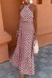 Strapless Geometric Skirt Set