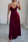 Elegant Spaghetti Strap Evening Gown