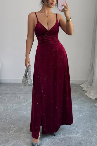 Elegant Spaghetti Strap Evening Gown