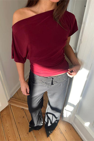 Asymmetric Off-Shoulder T-Shirt