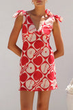 Floral Tie-Shoulder Casual Dress