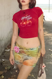 Graphic Cherry Crop T-Shirt