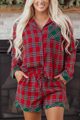 Plaid Patchwork Holiday Pajama Set