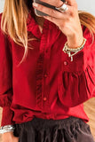 Ruffled Button-Front Blouse