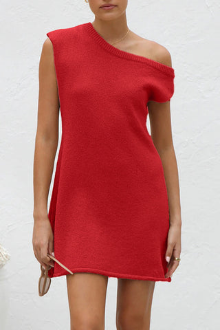 Off Shoulder Knit Mini Dress