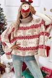 Festive Reindeer Turtleneck Sweater