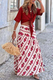Printed High-Waist Maxi Skirt