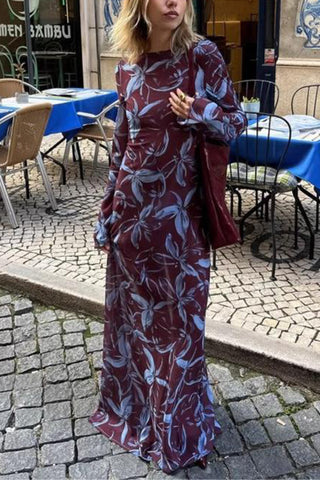 Floral Long Sleeve Casual  Dress