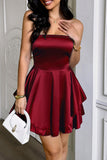 Strapless Layered Flare Dress