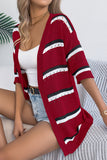 Striped Open-Front Cardigan