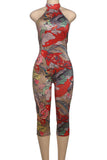 Chic Halter Leopard Print Jumpsuit