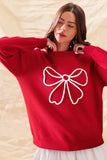Bow Graphic Ribbed Sweater