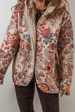 Floral Patterned Hooded Jacket